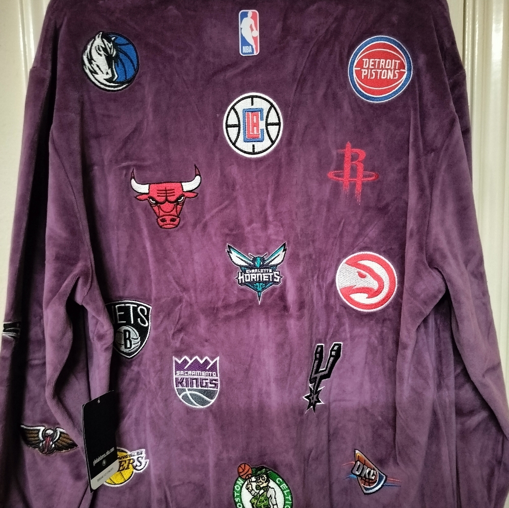 KIDSUPER SPORTS NBA Patchwork Purple Zip Jacket Large - Picture 5 of 5
